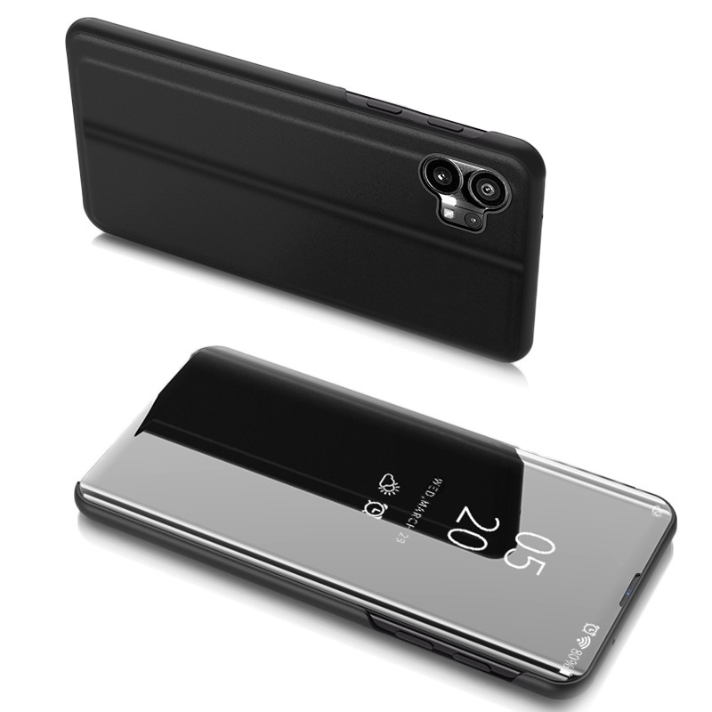 Clear View Case Nothing Phone 1 dangtelis su juodu atvartu