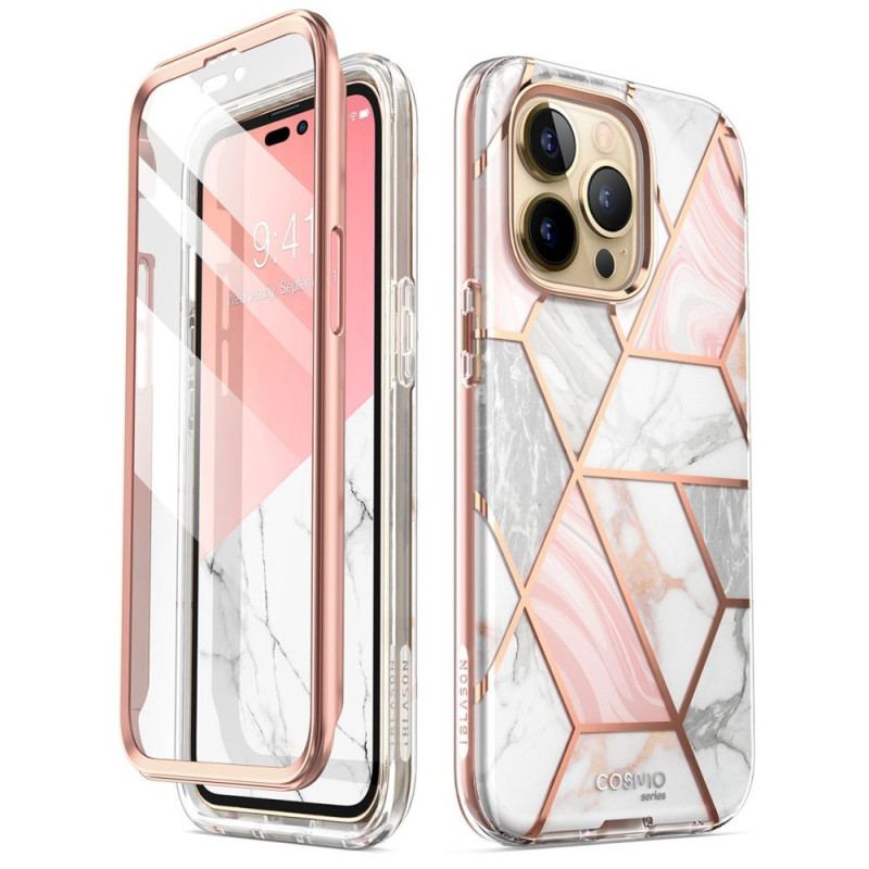 Supcase Cosmo dėklas iPhone 14 Pro - rožinis marmuras