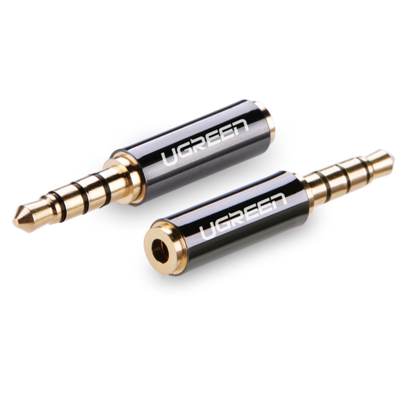 „Ugreen“ garso adapterio lizdas, 3,5 mm vyriškas ir 2,5 mm moteriškas juodas lizdas (20502)