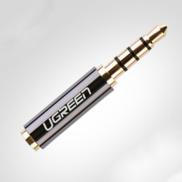 „Ugreen“ garso adapterio lizdas, 3,5 mm vyriškas ir 2,5 mm moteriškas juodas lizdas (20502)