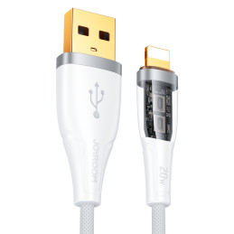 Joyroom Star-Cloud Series A3 USB-A / Lightning 2,4A 1,2 m kabelis su išmaniuoju jungikliu – baltas