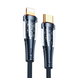 Joyroom Star-Cloud Series A3 USB-C / Lightning 20W 1,2 m laidas su išmaniuoju jungikliu – juodas