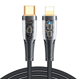 Joyroom Star-Cloud Series A3 USB-C / Lightning 20W 1,2 m laidas su išmaniuoju jungikliu – juodas