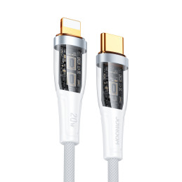 Joyroom Star-Cloud Series A3 USB-C / Lightning 20W 1,2 m laidas su išmaniuoju jungikliu – baltas