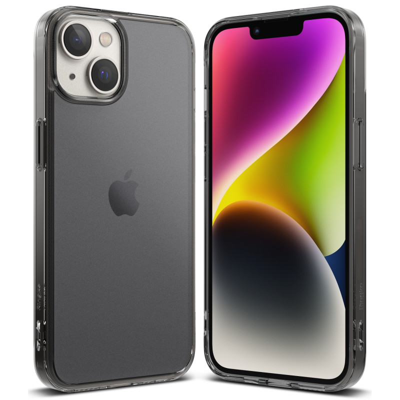 Ringke Fusion Matte dėklas iPhone 14 Plus, dangtelis geliniu rėmeliu, pilkas