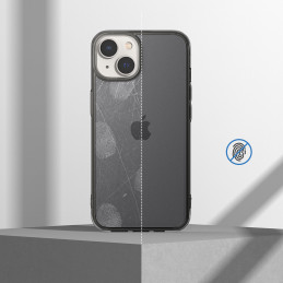 Ringke Fusion Matte dėklas iPhone 14 Plus, dangtelis geliniu rėmeliu, pilkas