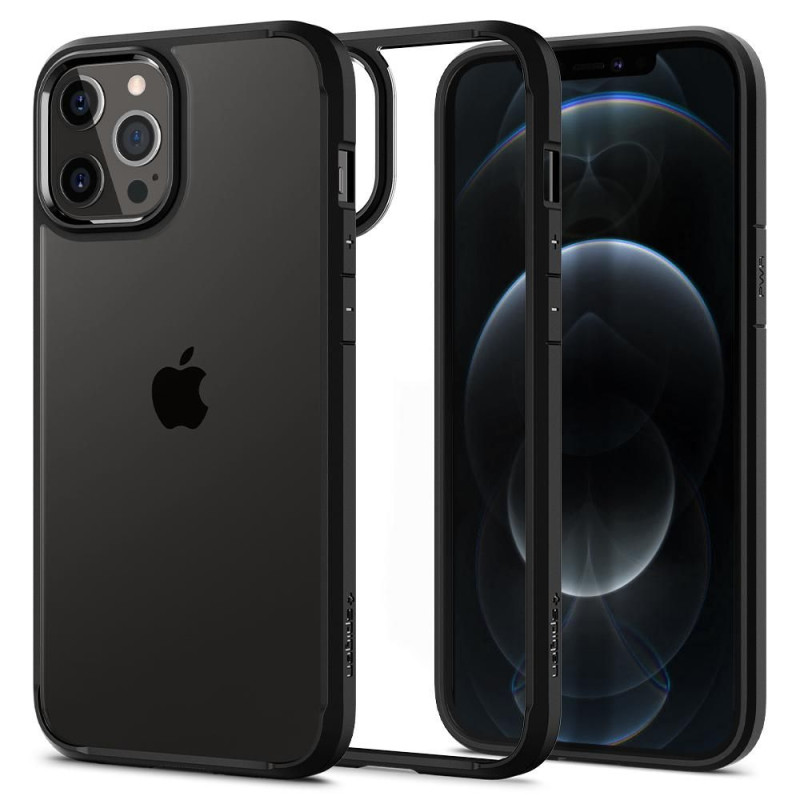 Spigen Ultra Hybrid dėklas skirtas iPhone 12 / iPhone 12 Pro - matinė juoda