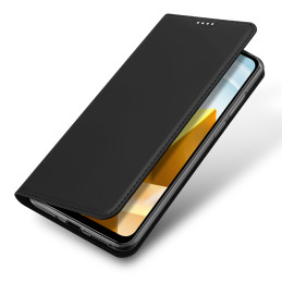 Dux Ducis Skin Pro dėklas Xiaomi Poco M5 piniginės dėklo dangtelis su juodu atvartu
