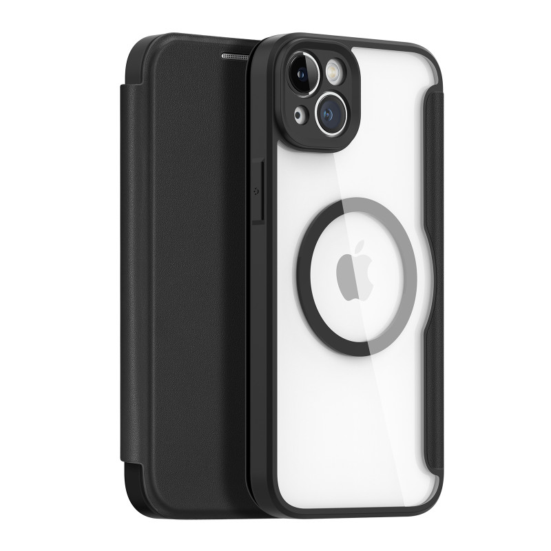 Dux Ducis Skin X Pro dėklas skirtas iPhone 14 Plus su MagSafe ir atvartu - juodas