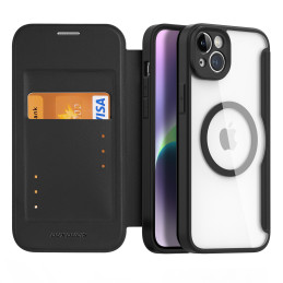 Dux Ducis Skin X Pro dėklas skirtas iPhone 14 Plus su MagSafe ir atvartu - juodas