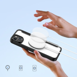 Dux Ducis Skin X Pro dėklas skirtas iPhone 14 Plus su MagSafe ir atvartu - juodas