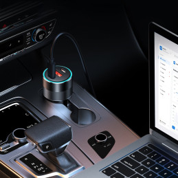 Choetech greitas automobilinis įkroviklis 130W 2xUSB-C + USB-A juodas (TC0011)