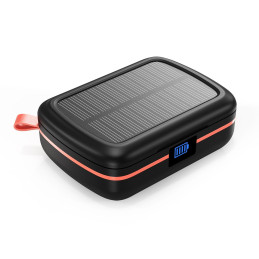 „Choetech TWS“ vandeniui atsparios belaidės ausinės su saulės kolektoriumi ir įmontuotu 2500 mAh maitinimo bloku juodos ...