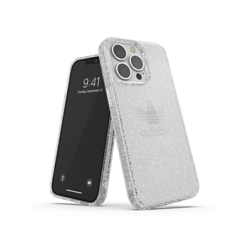 Adidas OR Protective Clear Case Glitter dėklas, skirtas iPhone 13 Pro / iPhone 13 - skaidrus ir sidabrinis
