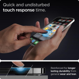 Spigen Glas.tR EZ Fit grūdintas stiklas skirtas iPhone 12 / iPhone 12 Pro - 2 vnt.