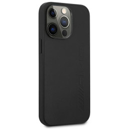 AMG Leather Hot Stamped dėklas iPhone 14 Pro - juodas