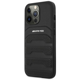 AMG Leather Debossed Lines dėklas skirtas iPhone 14 Pro - juodas