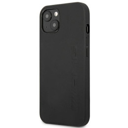 AMG Leather Hot Stamped dėklas iPhone 14 Plus - juodas