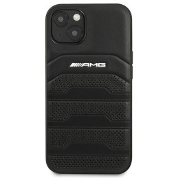 AMG Leather Debossed Lines dėklas, skirtas iPhone 14 Plus - juodas