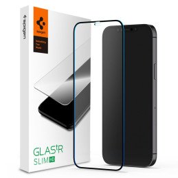 Spigen Glass FC grūdintas stiklas skirtas iPhone 12 / iPhone 12 Pro - juodas