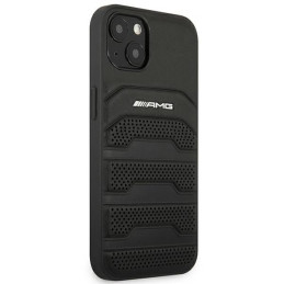 AMG Leather Debossed Lines dėklas, skirtas iPhone 14 Plus - juodas