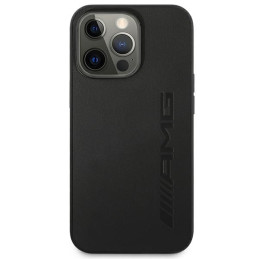 AMG Leather Hot Stamped dėklas, skirtas iPhone 14 Pro Max - juodas