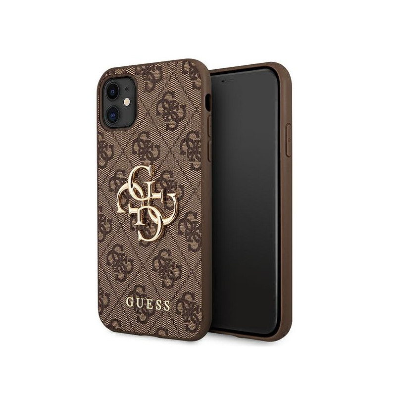 Guess 4G Big Metal Logo dėklas, skirtas iPhone 11 / Xr - rudas