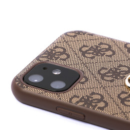 Guess 4G Big Metal Logo dėklas, skirtas iPhone 11 / Xr - rudas