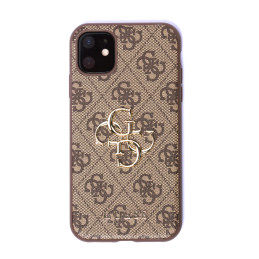 Guess 4G Big Metal Logo dėklas, skirtas iPhone 11 / Xr - rudas