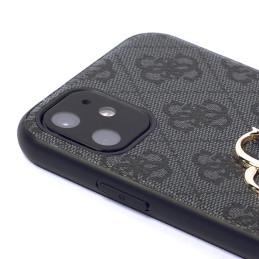 Guess 4G Big Metal Logo dėklas, skirtas iPhone 11 / Xr - pilkas