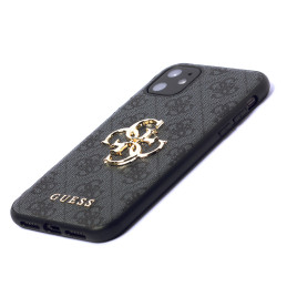 Guess 4G Big Metal Logo dėklas, skirtas iPhone 11 / Xr - pilkas