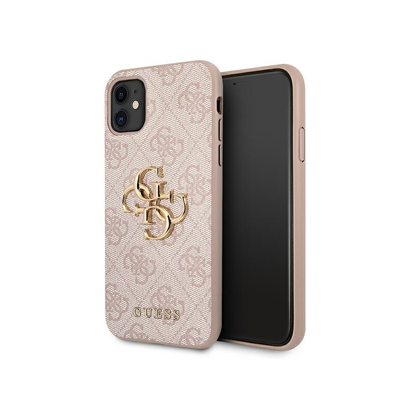 Guess 4G Big Metal Logo dėklas, skirtas iPhone 11 / Xr - rožinis