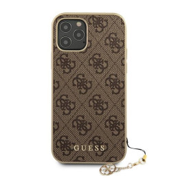 Guess 4G Charms Collection dėklas, skirtas iPhone 12 Pro Max - rudas