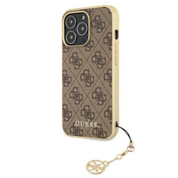 Guess 4G Charms Collection dėklas, skirtas iPhone 13 Pro / iPhone 13 - rudas