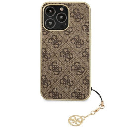 Guess 4G Charms Collection dėklas, skirtas iPhone 13 Pro / iPhone 13 - rudas