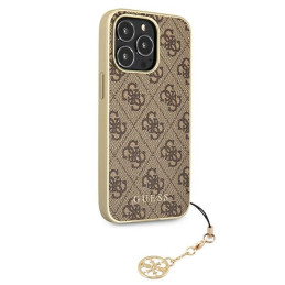 Guess 4G Charms Collection dėklas, skirtas iPhone 13 Pro / iPhone 13 - rudas