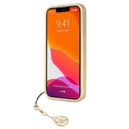 Guess 4G Charms Collection dėklas, skirtas iPhone 13 Pro / iPhone 13 - rudas