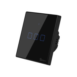 Sonoff T3EU3C-TX trijų kanalų jutiklinės šviesos jungiklis Wi-Fi mygtuko jungiklis 433MHz RF juodas (IM190314020)