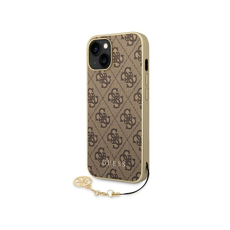 Guess 4G Charms Collection dėklas, skirtas iPhone 14 Plus - rudas