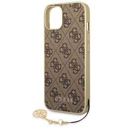 Guess 4G Charms Collection dėklas, skirtas iPhone 14 Plus - rudas