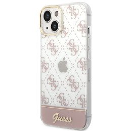 Guess 4G Pattern Script dėklas, skirtas iPhone 14 Plus – rožinis