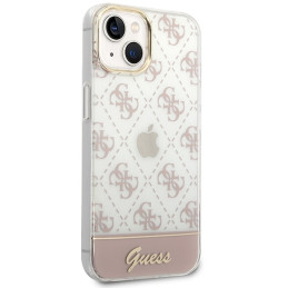 Guess 4G Pattern Script dėklas, skirtas iPhone 14 Plus – rožinis