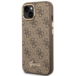 Guess 4G Vintage Gold Logo dėklas, skirtas iPhone 14 Plus - rudas