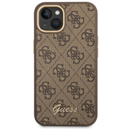 Guess 4G Vintage Gold Logo dėklas, skirtas iPhone 14 Plus - rudas