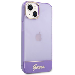 Guess Permatomas dėklas iPhone 14 Plus - violetinis