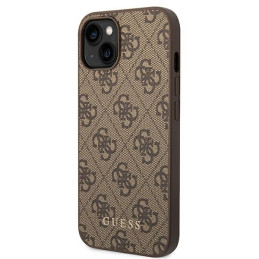 Guess 4G Metal Gold Logo dėklas iPhone 14 - rudas