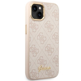 Guess 4G Vintage Gold Logo dėklas, skirtas iPhone 14 - rožinis