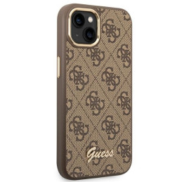 Guess 4G Vintage Gold Logo dėklas, skirtas iPhone 14 - rudas