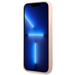 Guess Saffiano Triangle Logo dėklas iPhone 14 - rožinis