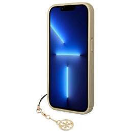 Guess 4G Charms Collection dėklas, skirtas iPhone 14 Pro Max - rudas
